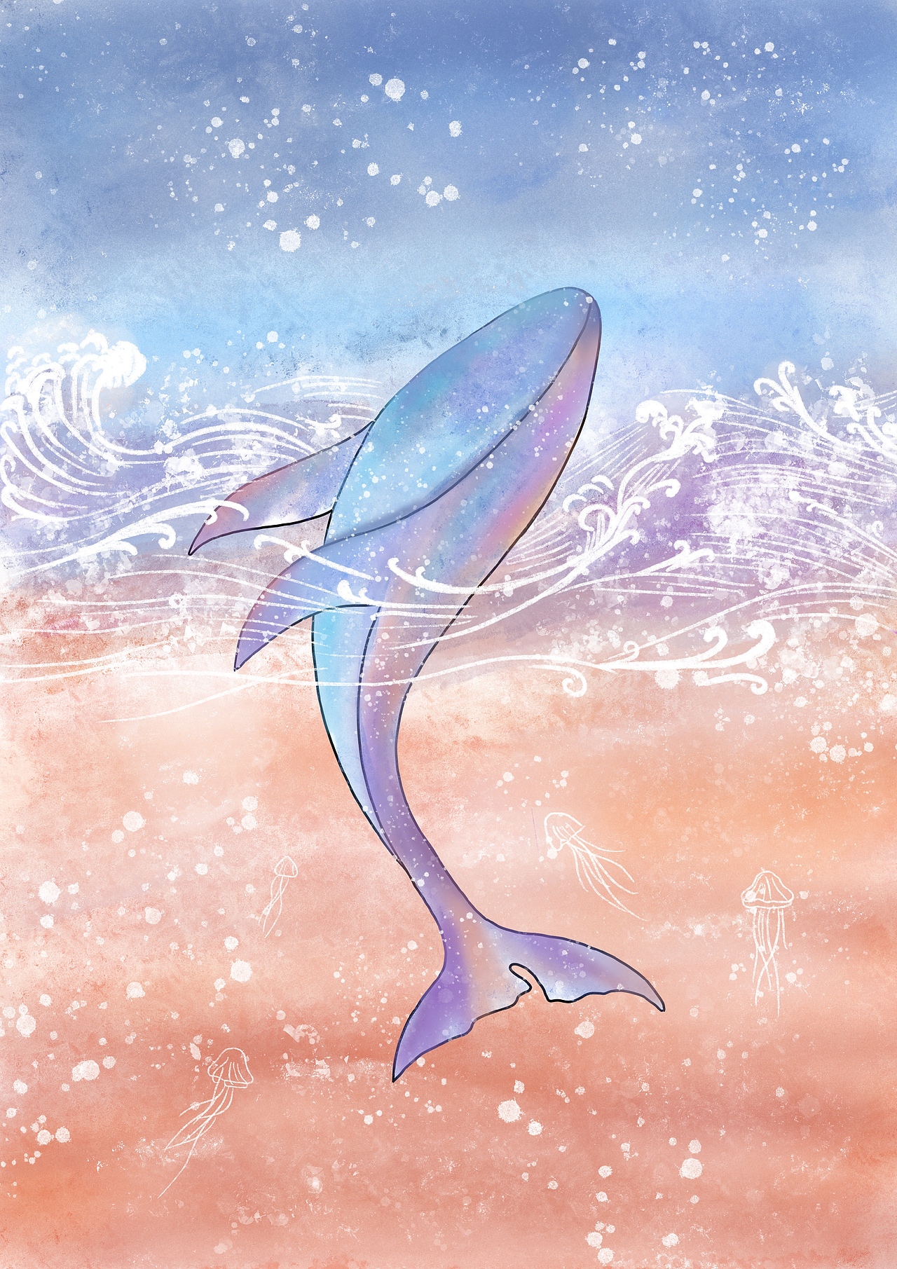 芬达海里的鲸鱼95|插画|创作习作|风间千月_临摹作品-站酷zcool