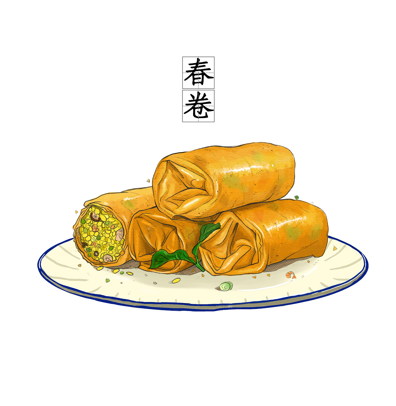 潮汕美食画画图片