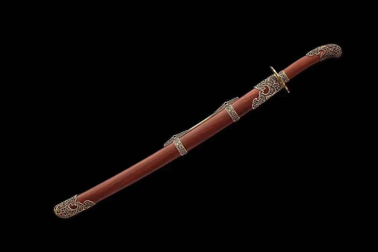 纯铜镂空精雕装百炼钢明代腰刀和风堂美术刀剑