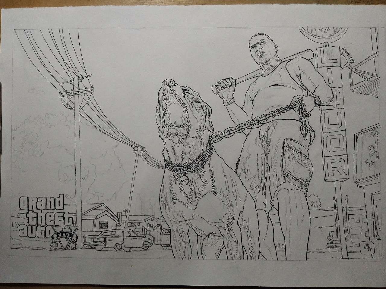 手绘gta5富兰克林