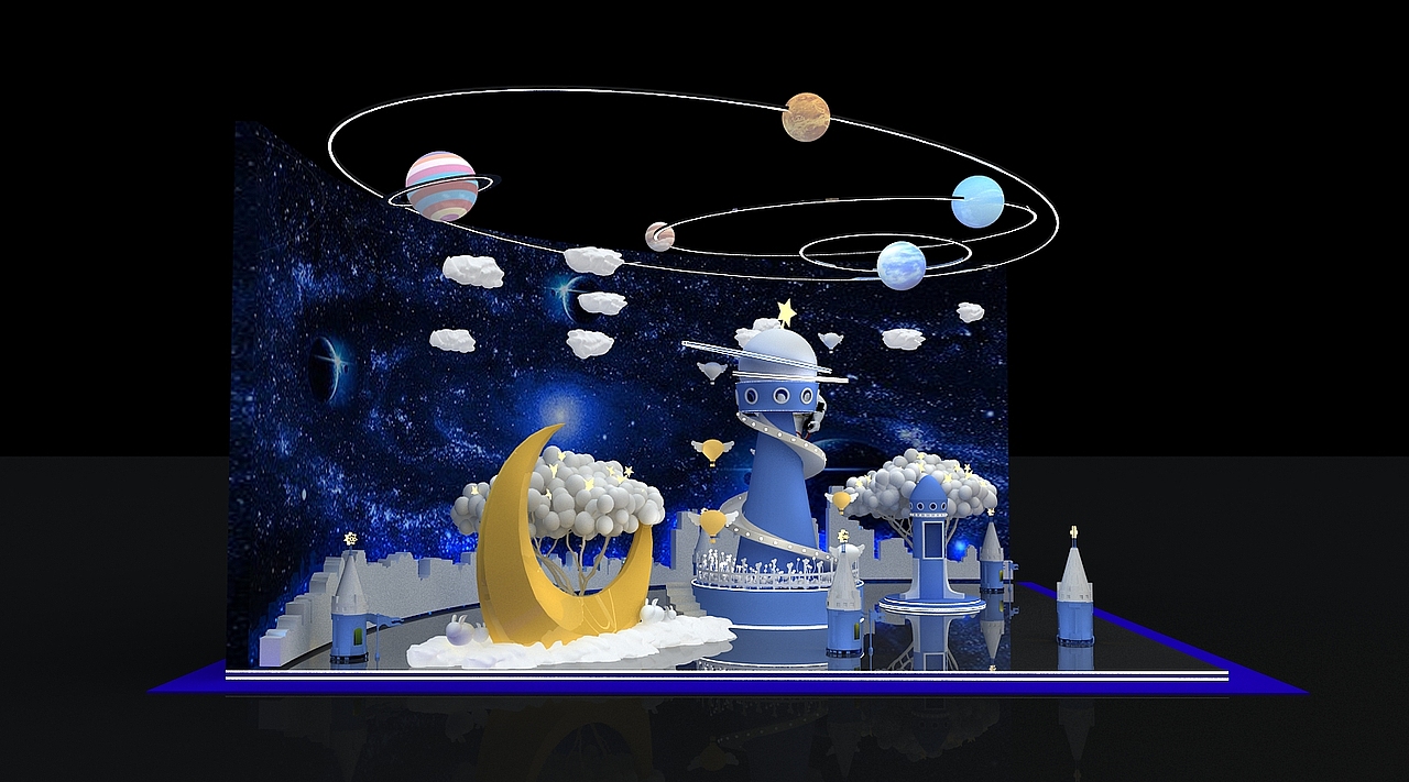 星空美陈商场dp点3d效果图设计制作