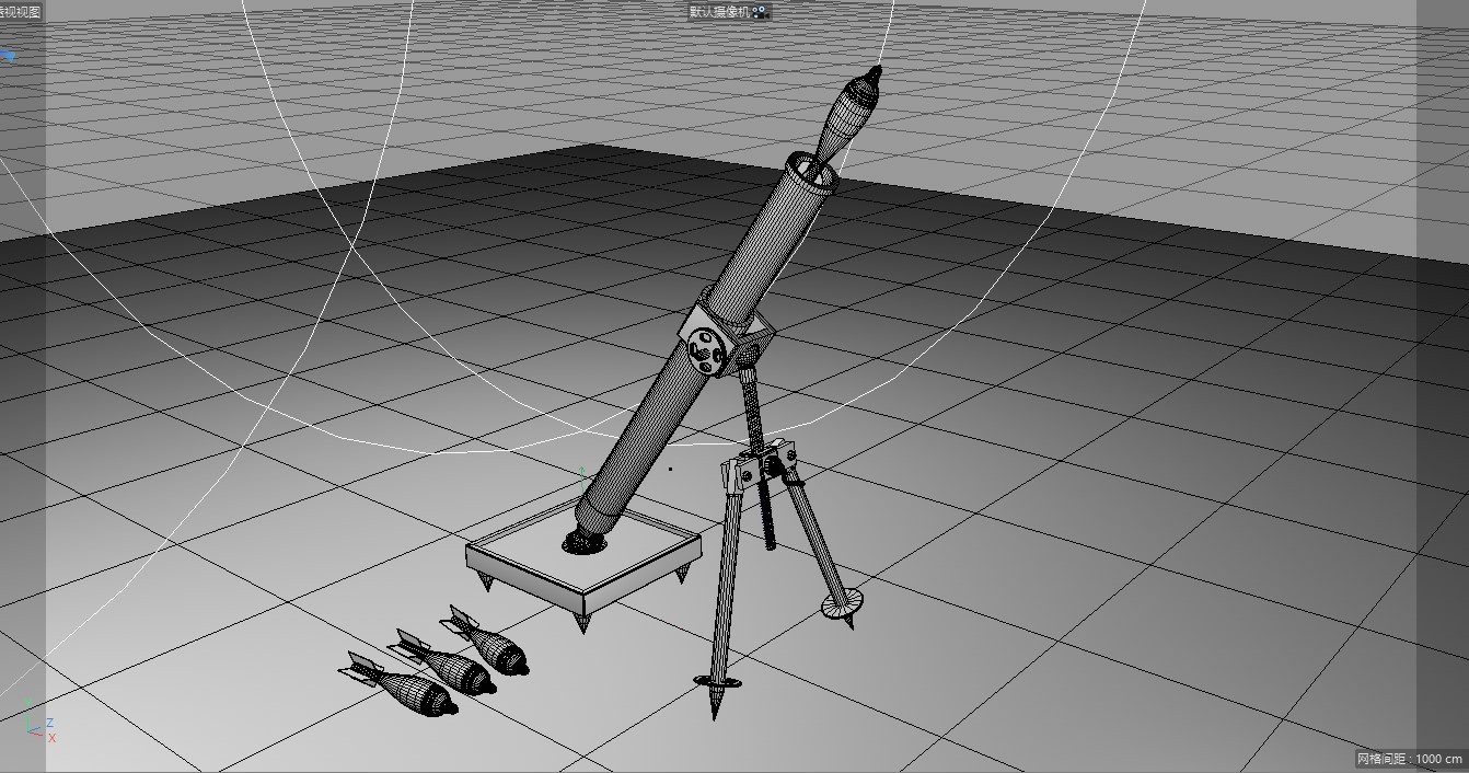 c4d建模渲染-迫击炮