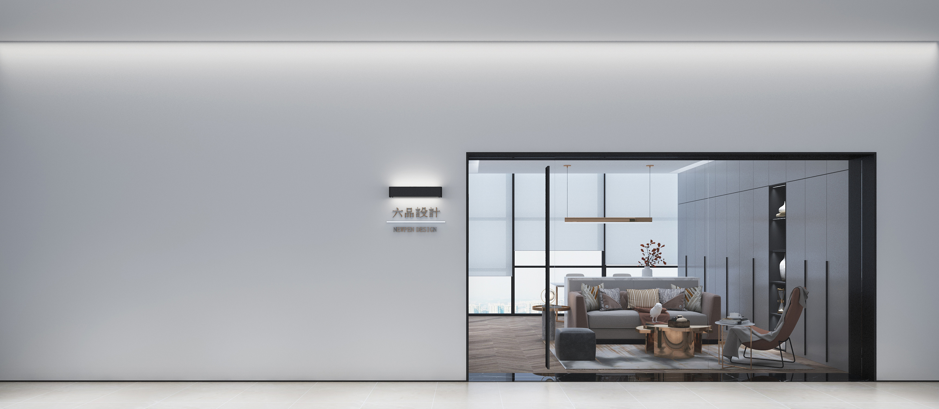 现代简约白色调客厅装修效果图 – 设计本装修效果图