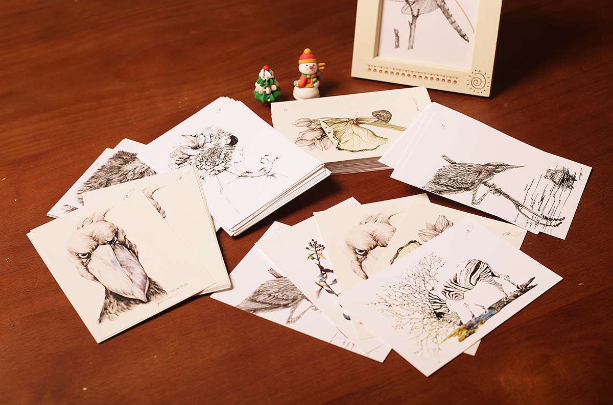 手工绘贺卡明信片手工制作方法，有趣的动物DIY手绘明信片可爱的小飞猪图案简单绘画方法 - 有点网 - 好手艺