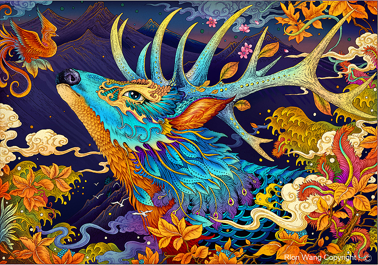 2015.成都麓湖年度插画之《秋鹿篇》（图ZMzY1MzQ1MDg=） - 商业插画 - 站酷设计师Rlon原创素材 - 站酷ZCOOL
