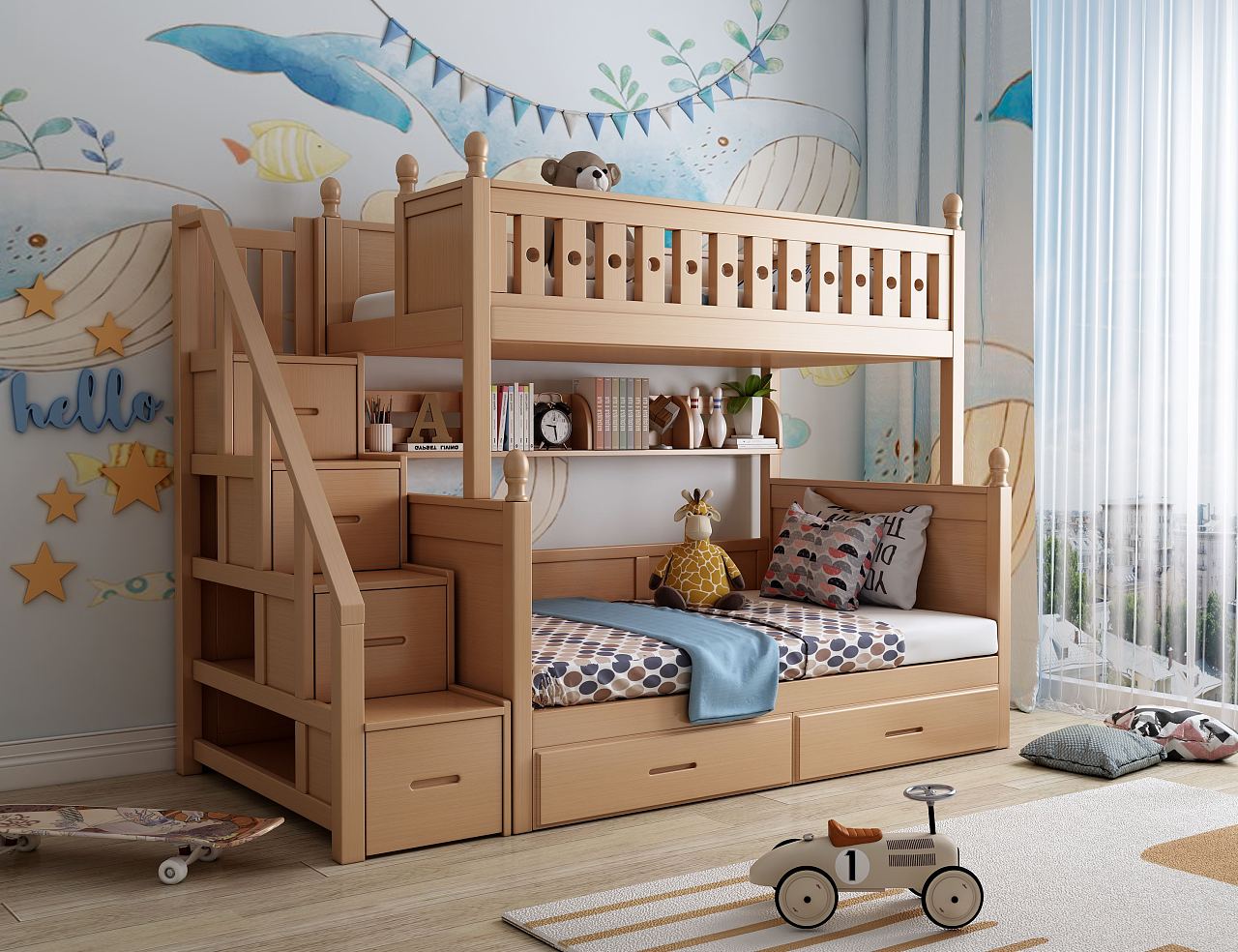 儿童房上下床装修设计效果图-家居美图_装一网装修效果图