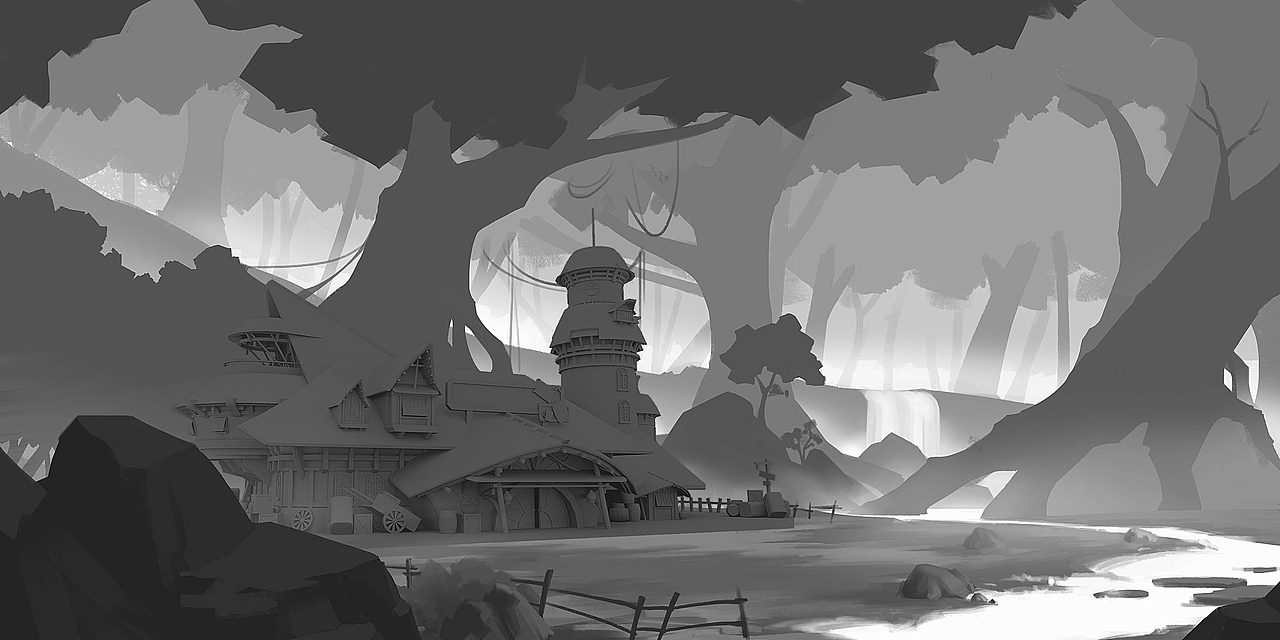 吉卜力風格龍貓森林同人圖（圖ZMzIzMDg3ODQ0） - 概念設定 - 站酷設計師頑皮機器CG工作室原創(chuàng)素材 - 站酷ZCOOL