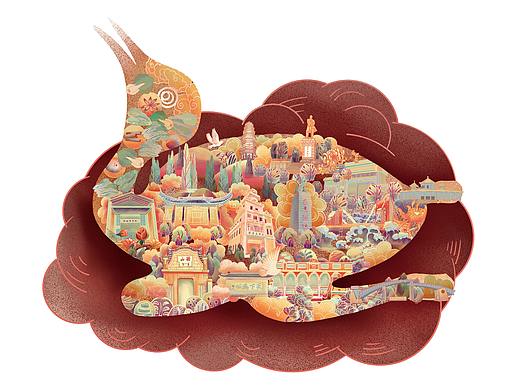 中山石岐乳鸽插画包装