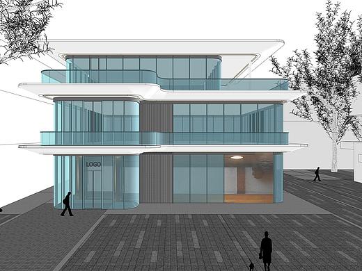 现代多层办公别墅SU模型下载