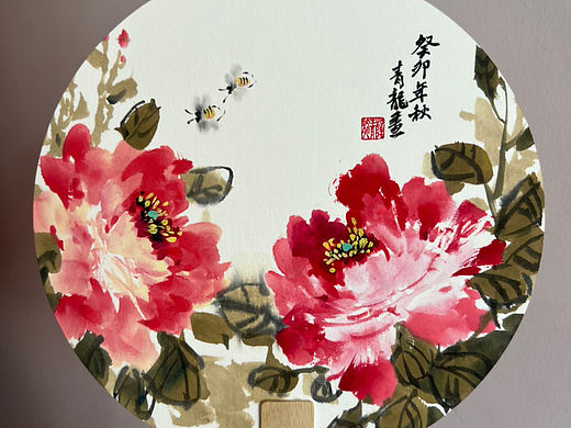 画扇面 团扇 手绘 原创 国画