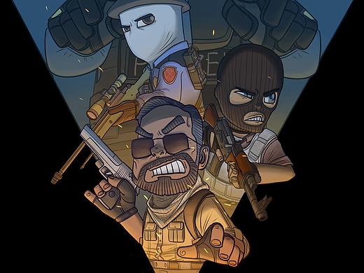 &quot;RUSH B!!&quot;CSGO原创插画