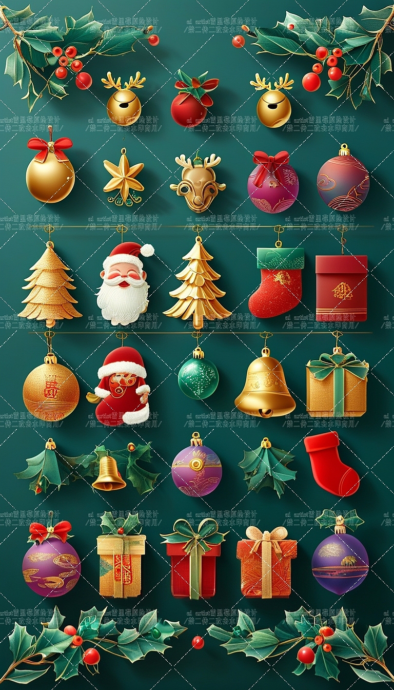 圣诞奇遇九宫格贴纸ai徽章（第二辑）（图ZMzgxODk0OTI0） - AI作品 - 站酷设计师雪里莓工作室原创素材 - 站酷ZCOOL