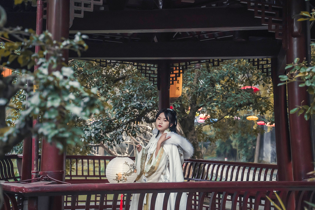 崇州魇画池汉服人像