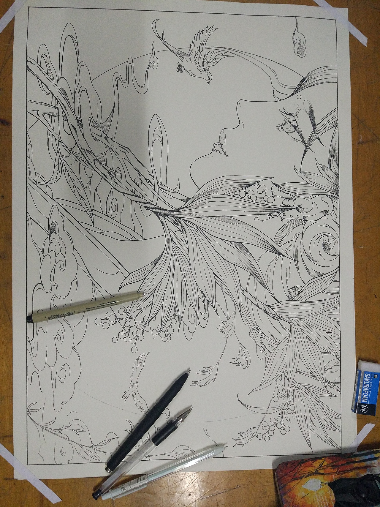 临摹古戈力大大的半面妆