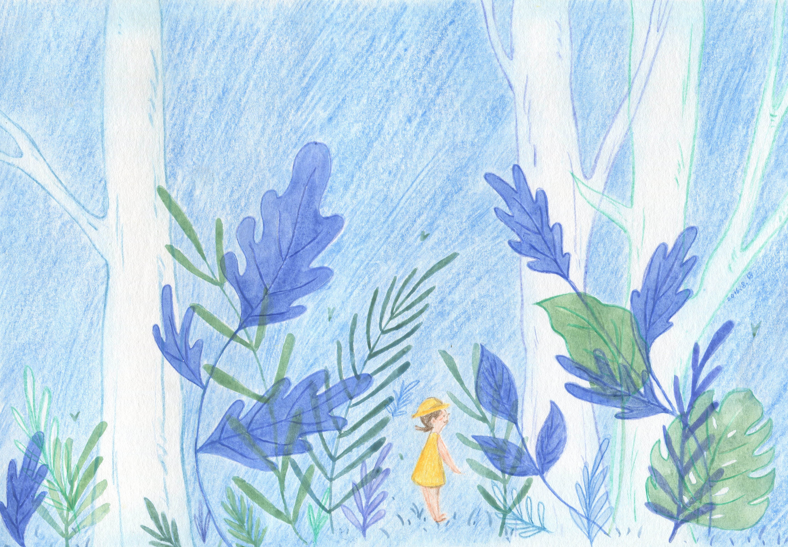 蓝色树林|插画|其他插画|牛肉干大魔王 - 原创作品 - 站酷 (zcool)