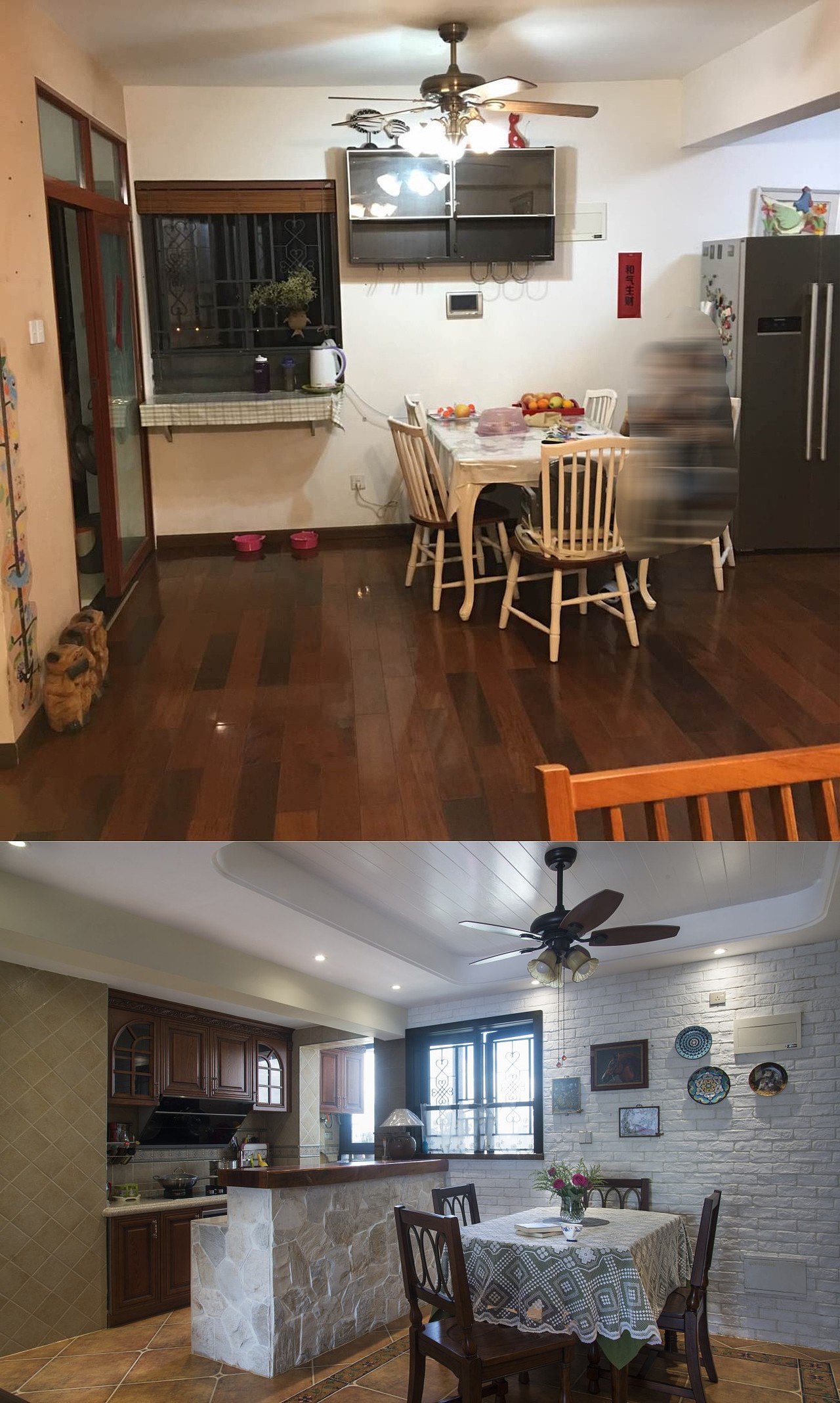 餐厅装修前后对比