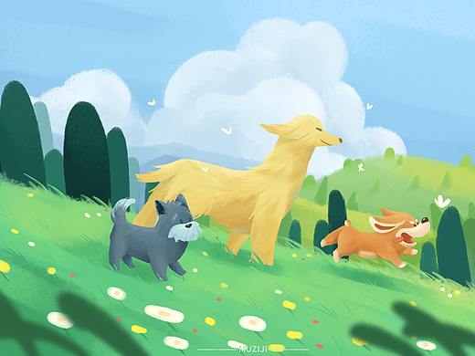 原创插画-三只小可爱