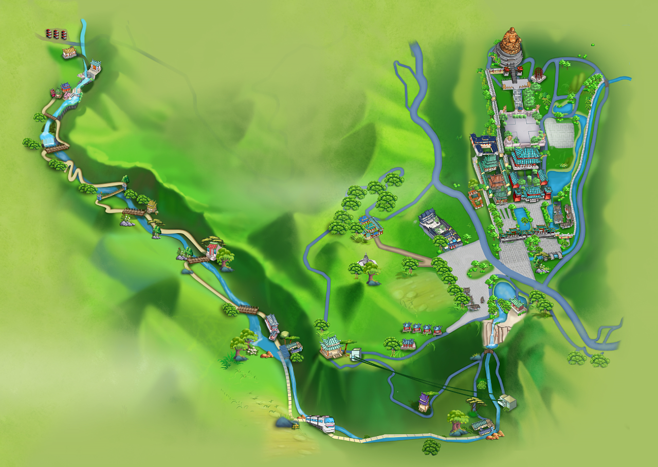 旅游手绘地图景区手绘地图电子vr景区地图