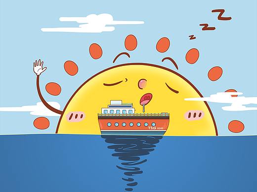 瞌睡的太陽(yáng)（個(gè)人主頁(yè)-ZNDc1MTI4NjA=） - 兒童插畫 - 站酷設(shè)計(jì)師半張佛臉原創(chuàng)素材 - 站酷ZCOOL