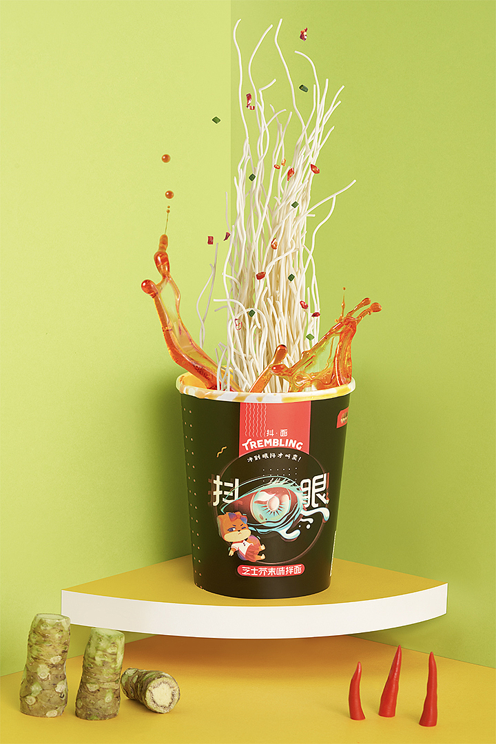 三只松鼠-“抖面”包装设计 藤椒味汤面/芥末芝士拌面
