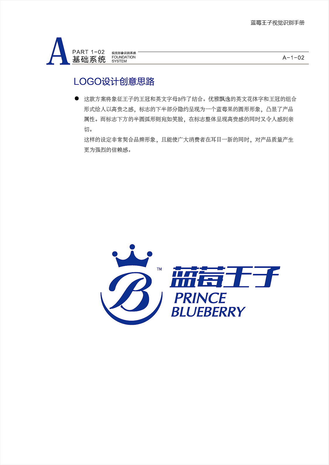 蓝莓王子标志的vi设计