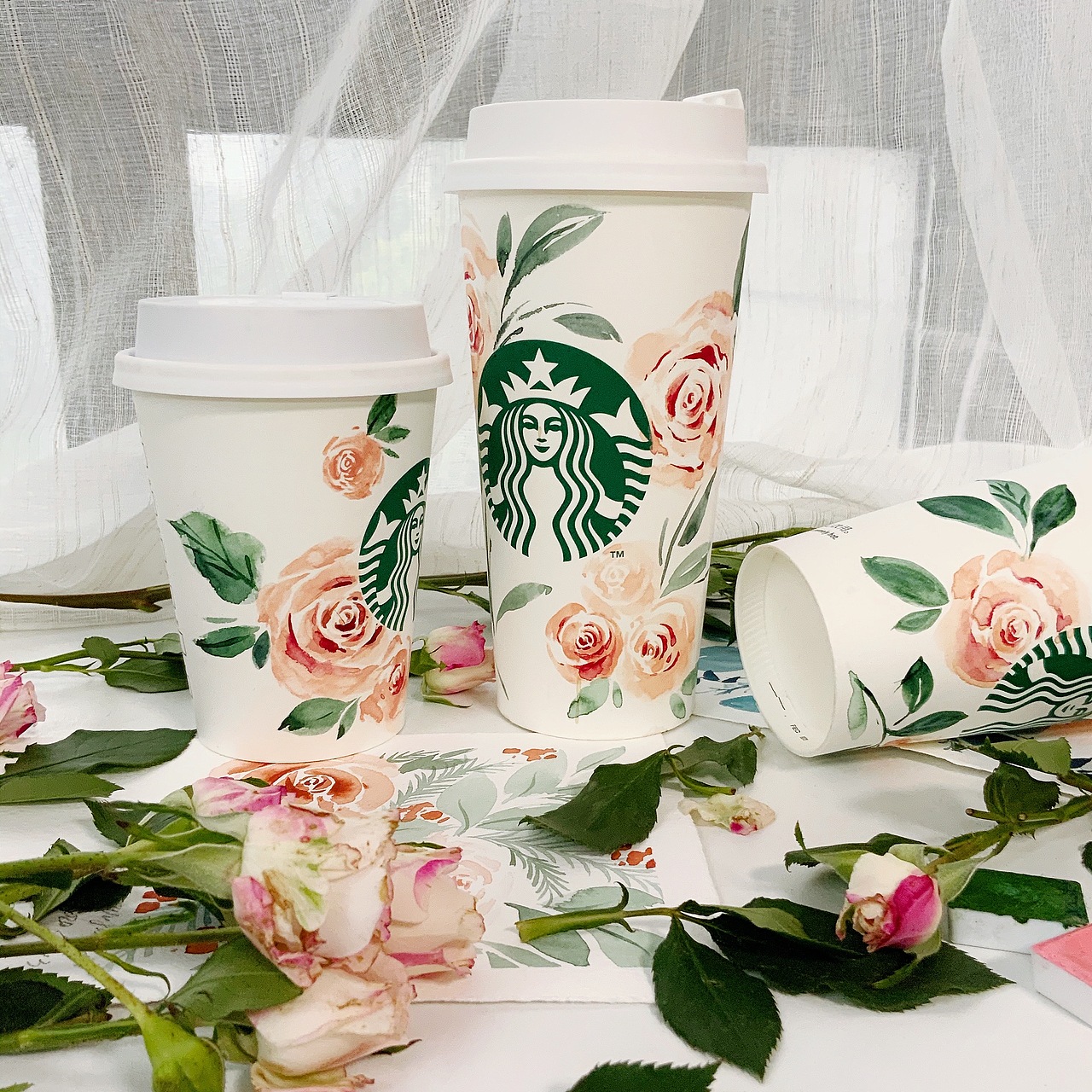 星巴克杯子插画设计