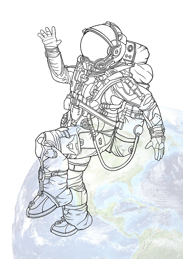 iPad插画线稿｜中国航天｜宇航员（图ZMzQxMDQ2MjIw） - 艺术插画 - 站酷设计师是cicia原创素材 - 站酷ZCOOL