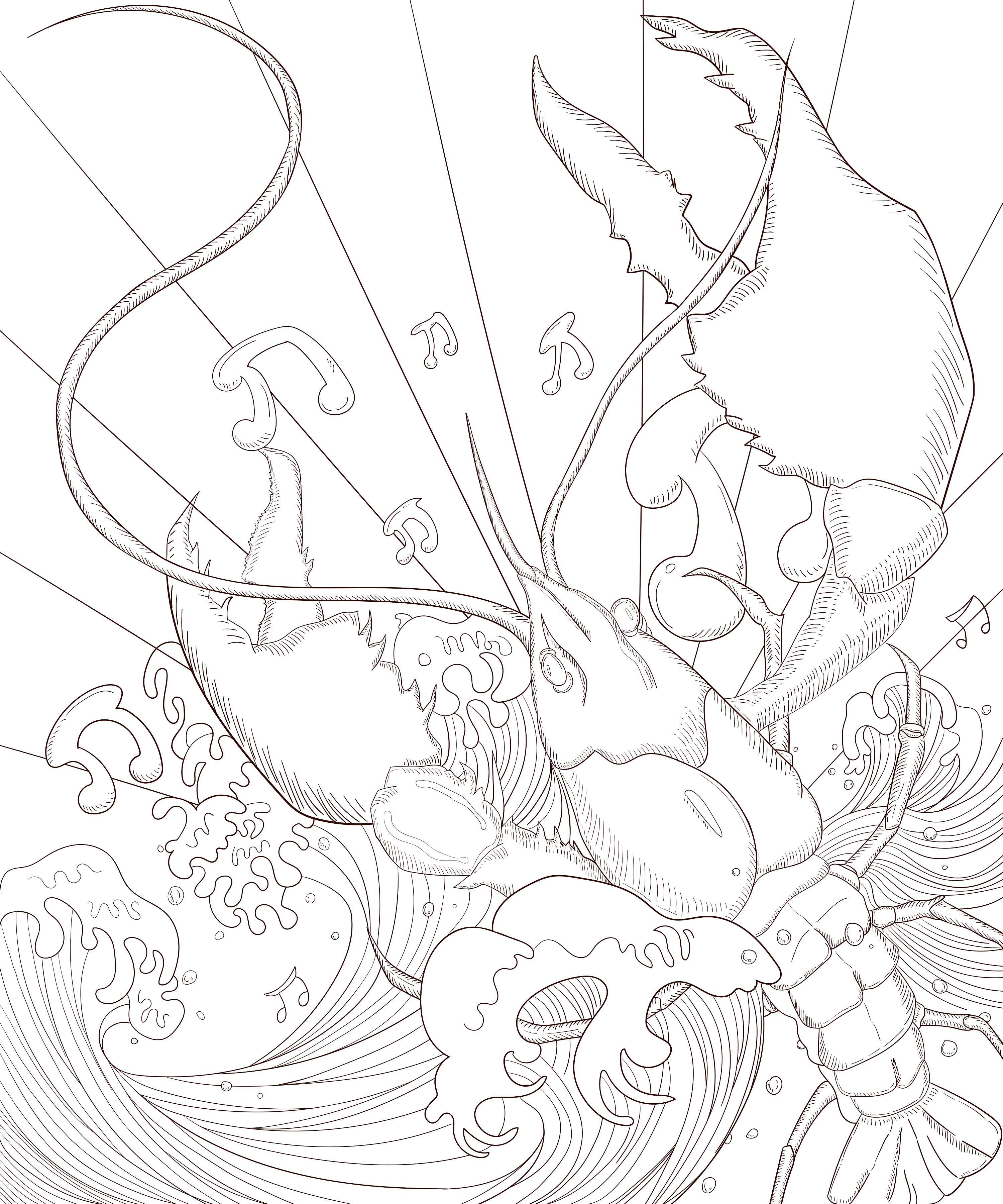 乾元喜堂·龙虾音乐节插画海报