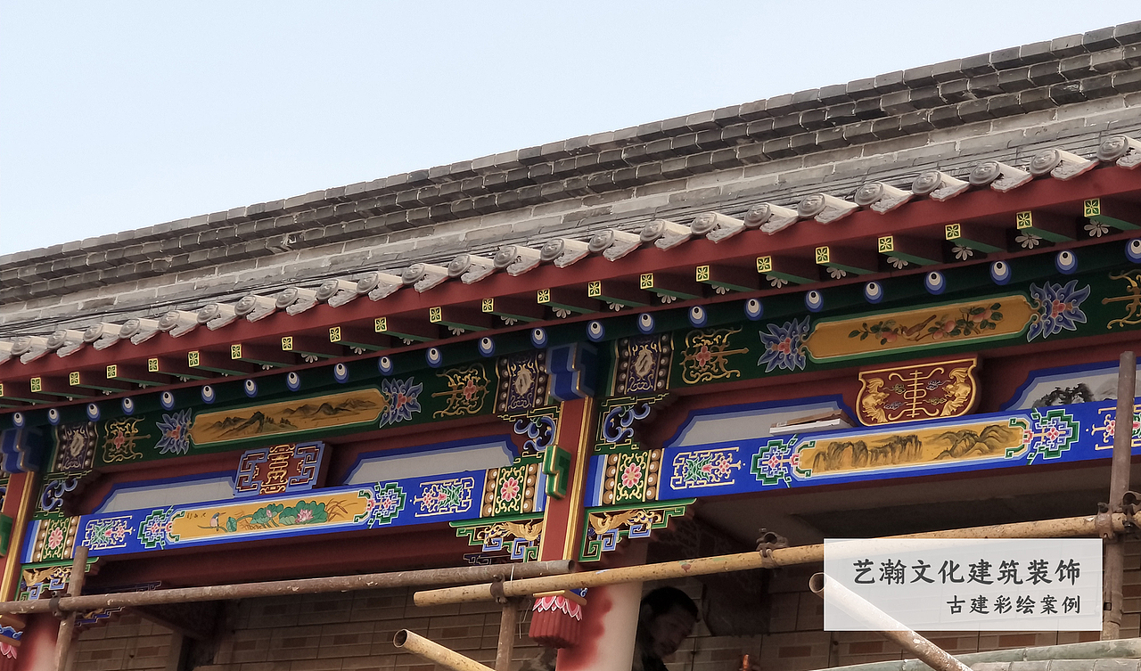 【山西古建筑彩绘】寺庙牌坊彩绘仿古彩绘古建筑彩绘（图ZMjY3OTMzMTk2） - 绘画 - 站酷设计师大艺术家王多多原创素材 - 站酷ZCOOL