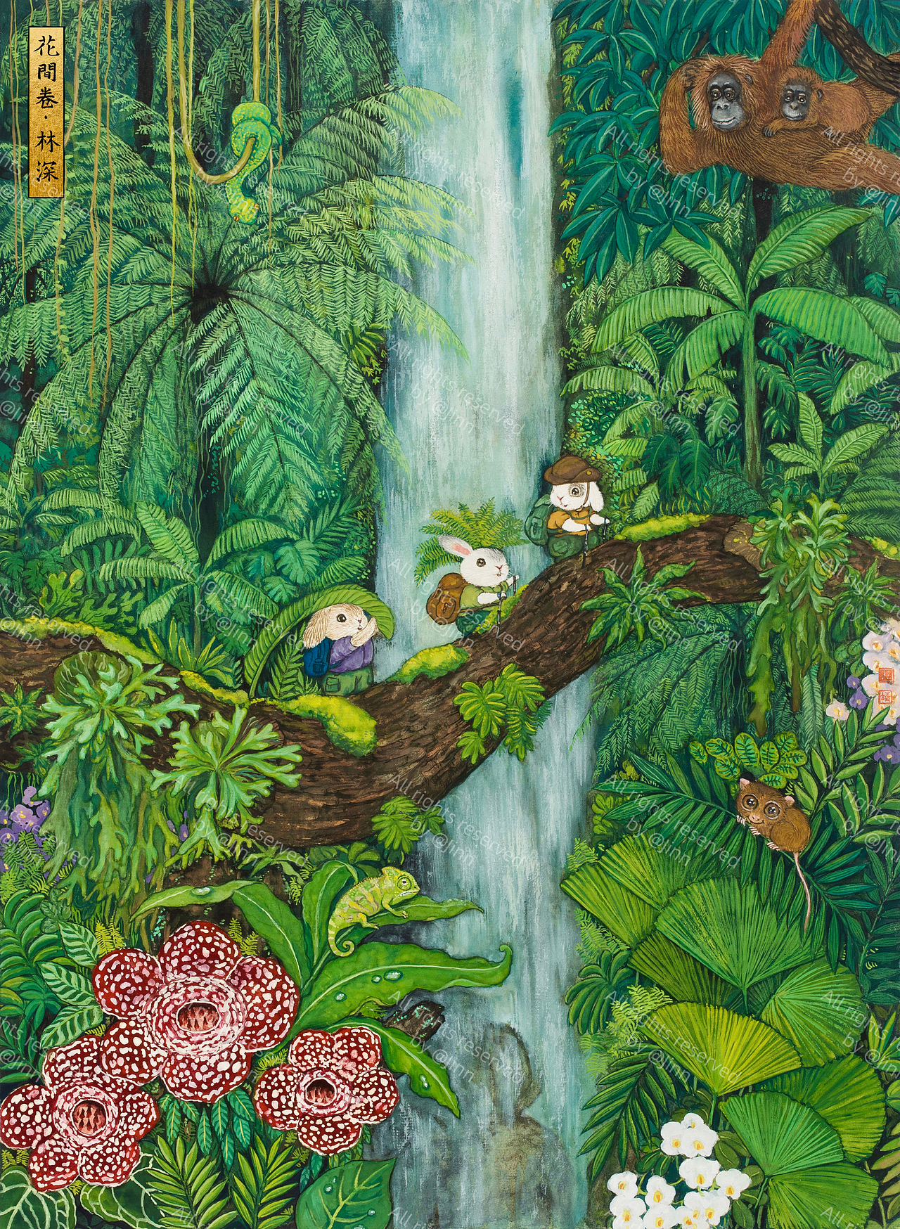 《万物生·花间卷》（图ZMzc1ODM5OTQ0） - 艺术插画 - 站酷设计师程靖Jinn原创素材 - 站酷ZCOOL