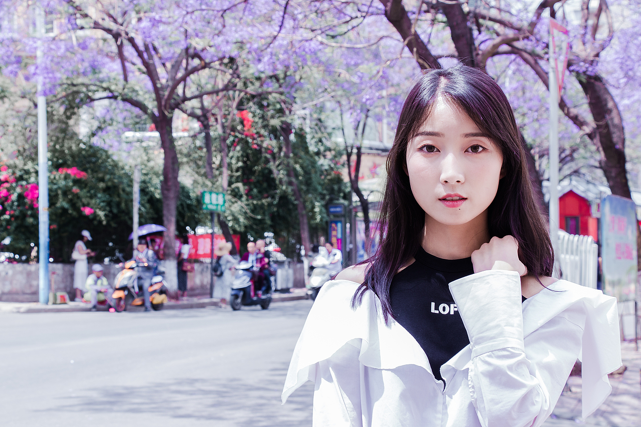 蓝花楹（图ZMTU1MDM5MDAw） - 人像摄影 - 站酷设计师Eddy杜原创素材 - 站酷ZCOOL