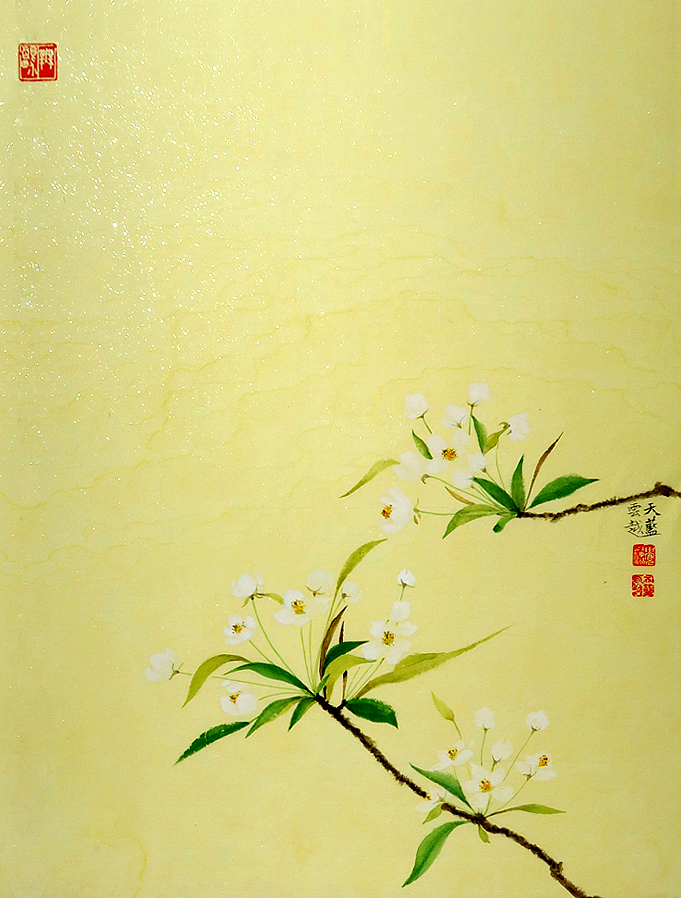 梨花两枝（图ZMTgwMTM2NzQw） - 绘画 - 站酷设计师天蓝云越原创素材 - 站酷ZCOOL