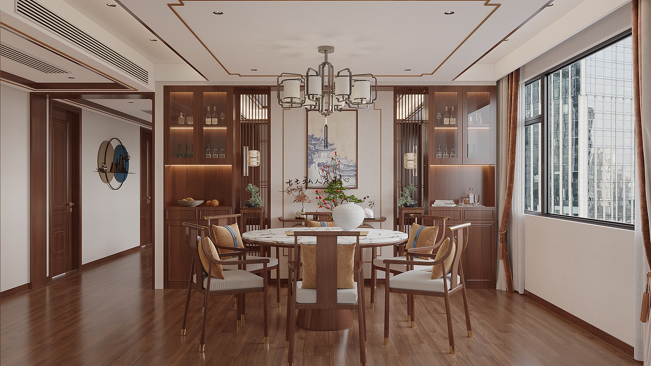 新中式獨(dú)院別墅設(shè)計(jì) | 和風(fēng)清穆，詩意文脈?。▓DZMzY0ODU3NDY4） - 家裝設(shè)計(jì) - 站酷設(shè)計(jì)師你的私人定制柒原創(chuàng)素材 - 站酷ZCOOL