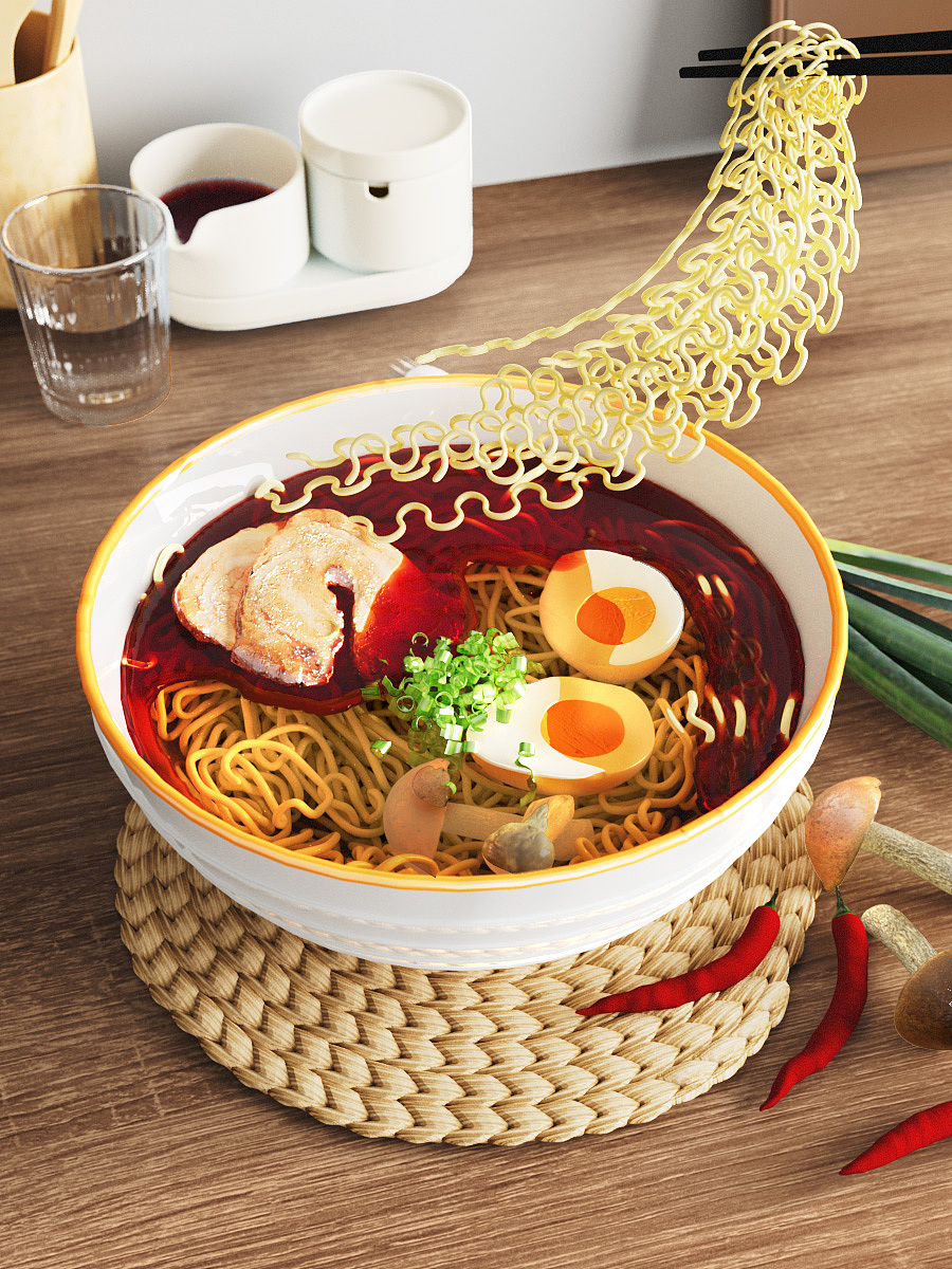 C4D 方便面（图ZMzE3NDI4NjI0） - 创作习作 - 站酷设计师型萌帅靓正原创素材 - 站酷ZCOOL