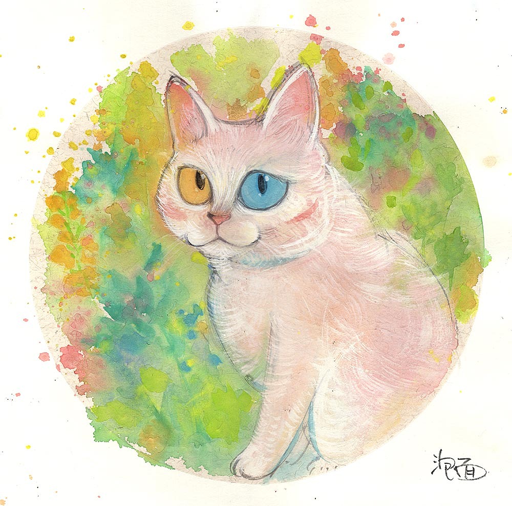 一组水墨猫咪希望大家喜欢