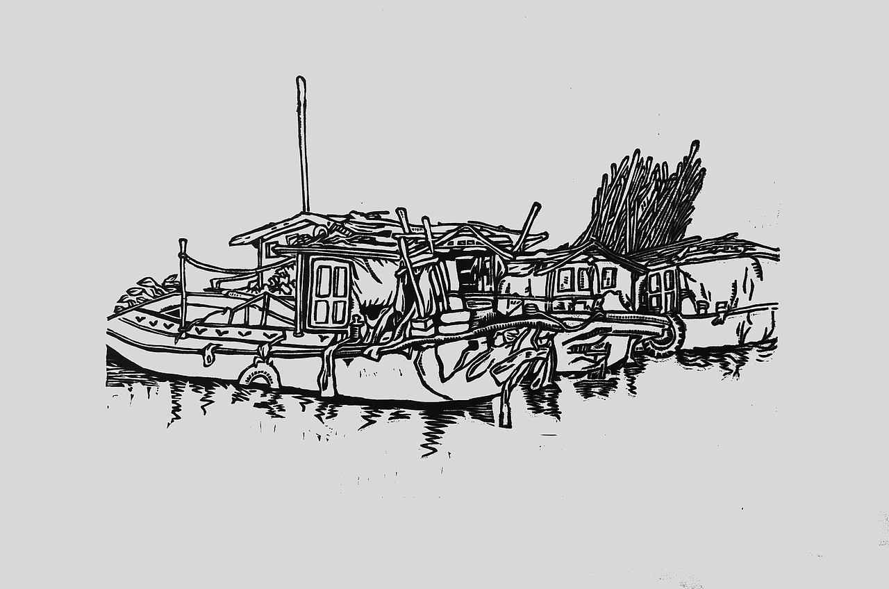 木刻版画-老船·我已不能再行走（图ZMjkyNzkzMTk2） - 实验艺术 - 站酷设计师羙笙原创素材 - 站酷ZCOOL