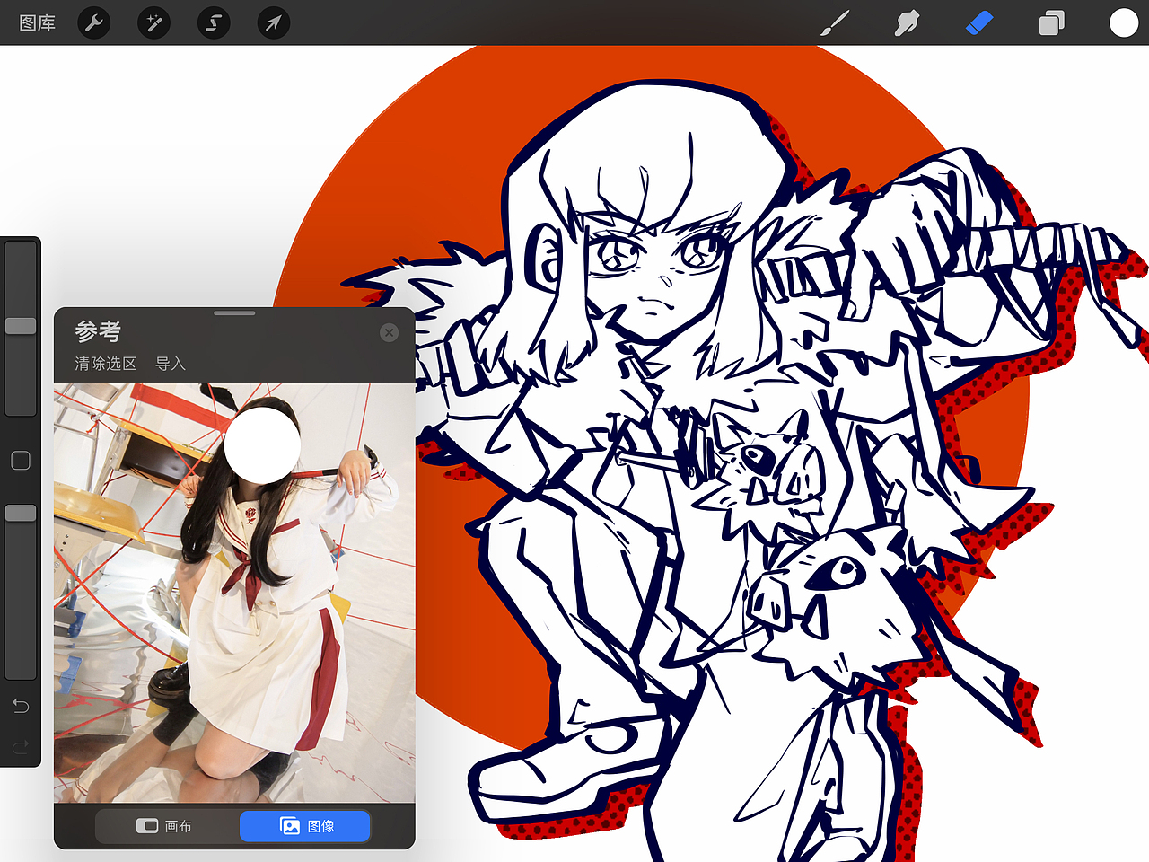 <br>正巧最近参加的一个活动,周五到周日是画同人的活动,就直接蓄力把精度满上了哈哈哈哈<br>从潦草的草稿到最后的成品,过程上还是有思考一些有的没的<br>特别是背景一时之间也不知道画什么好,就用之前的作品做个底纹衬托了