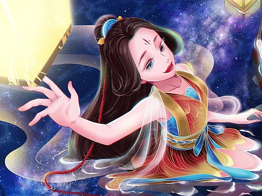 七夕古风插画·天河星灯（个人主页-ZMzgxNzU3ODg=） - 商业插画 - 站酷设计师LDR_罗大然原创素材 - 站酷ZCOOL