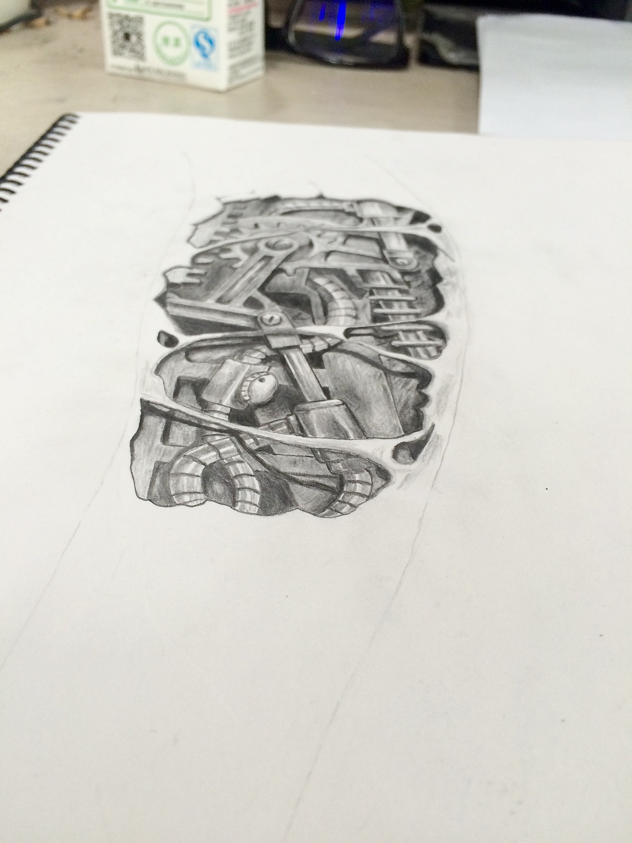手绘练习 机械臂纹身（图ZNDIyNzk0NzY=） - 新锐潮流插画 - 站酷设计师慈溪晓摄影原创素材 - 站酷ZCOOL