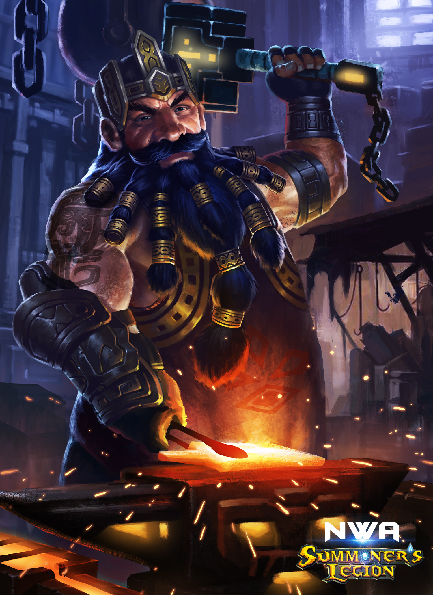 nwa给游戏《summoners legion 》做的插图,矮人,精灵,萨满等各大种族