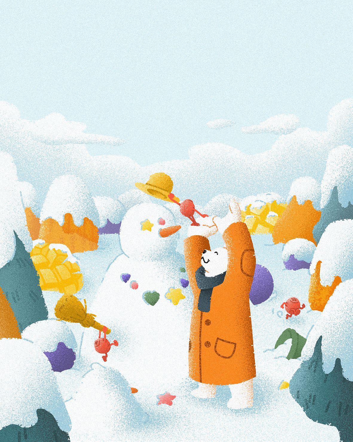 食品包装雪花酥插画设计