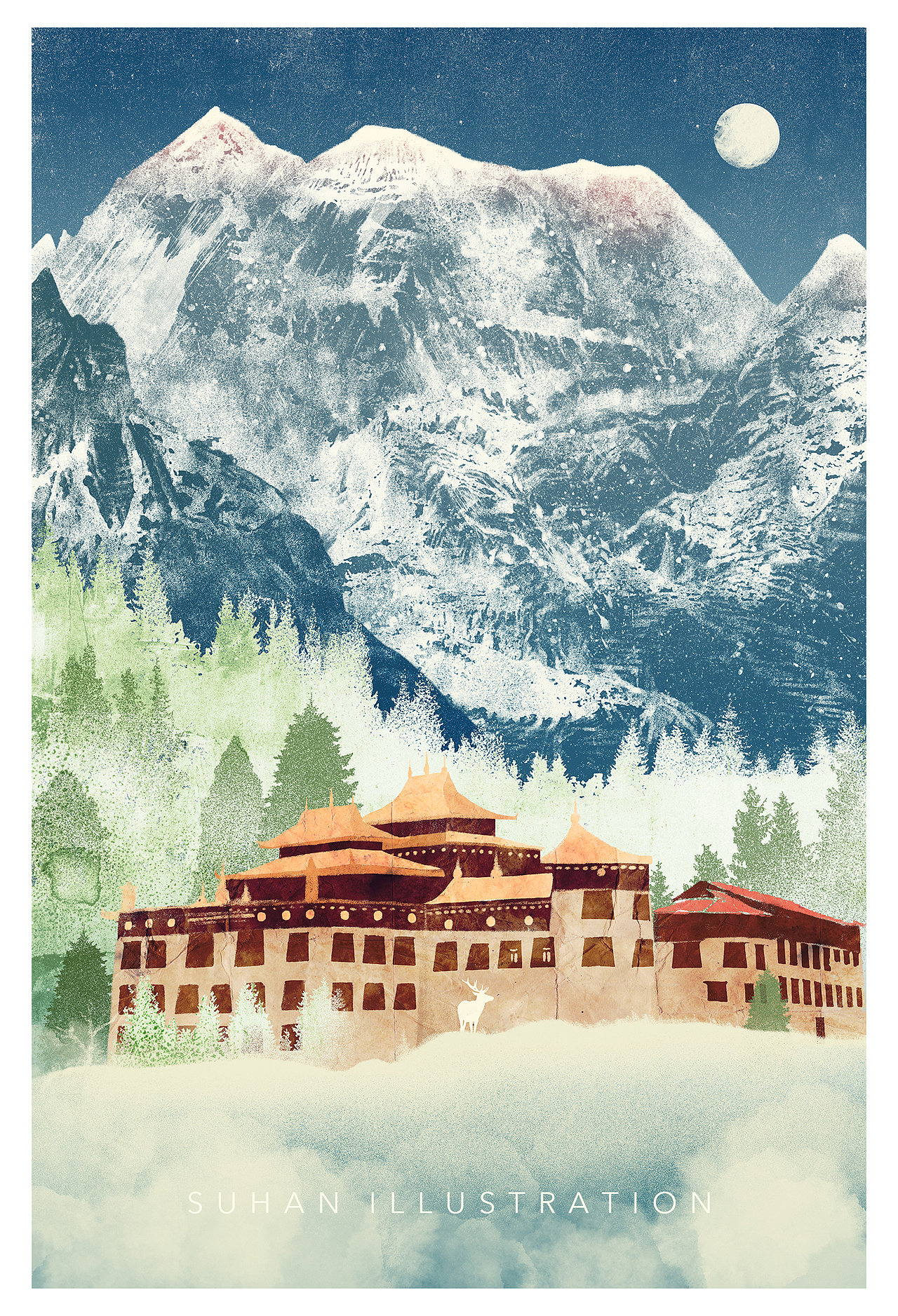 2020年度插画总结｜在冬夜，赴孤岛诗社的约（图ZMjM4NjA2ODky） - 创作习作 - 站酷设计师苏寒原创素材 - 站酷ZCOOL