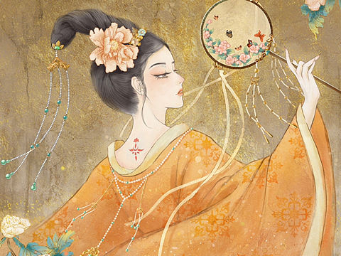 你闻，今晚的风是牡丹花香（个人主页-ZNjMyNzYzNTI=） - 艺术插画 - 站酷设计师一颗李里枝原创素材 - 站酷ZCOOL