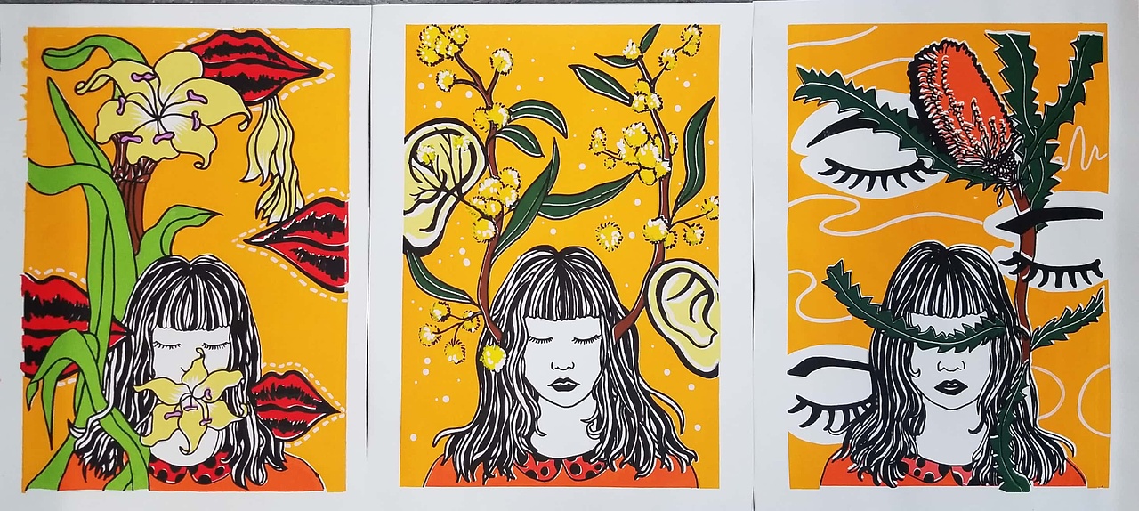 丝网印刷装饰画（图ZMjAyNDY0MjEy） - 绘画 - 站酷设计师一包小鱼干儿原创素材 - 站酷ZCOOL