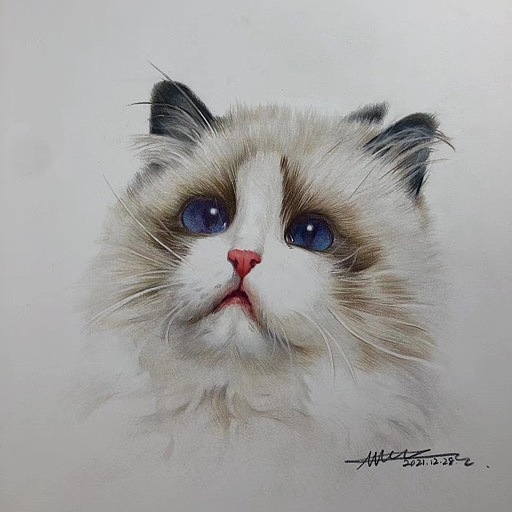 彩铅布偶猫(带步骤)