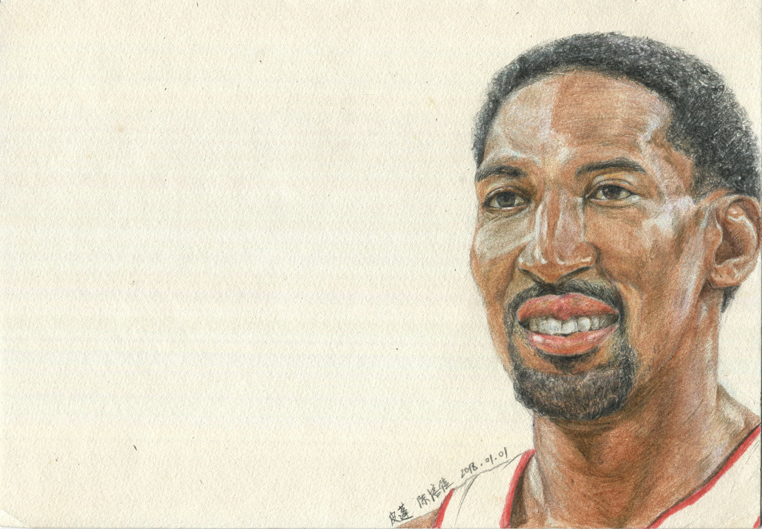 nba公牛王朝 彩铅手绘篮球明星