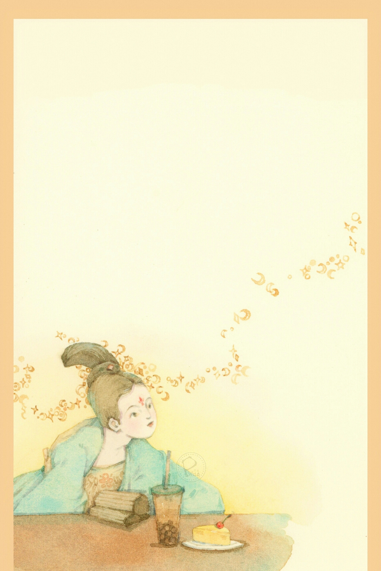 手账班牛牛老师作品 手账素材 水彩插画 水彩人物头像