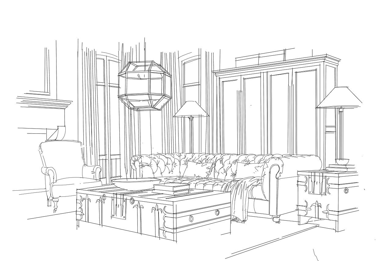 室内手绘空间步骤图上色欣赏（五）