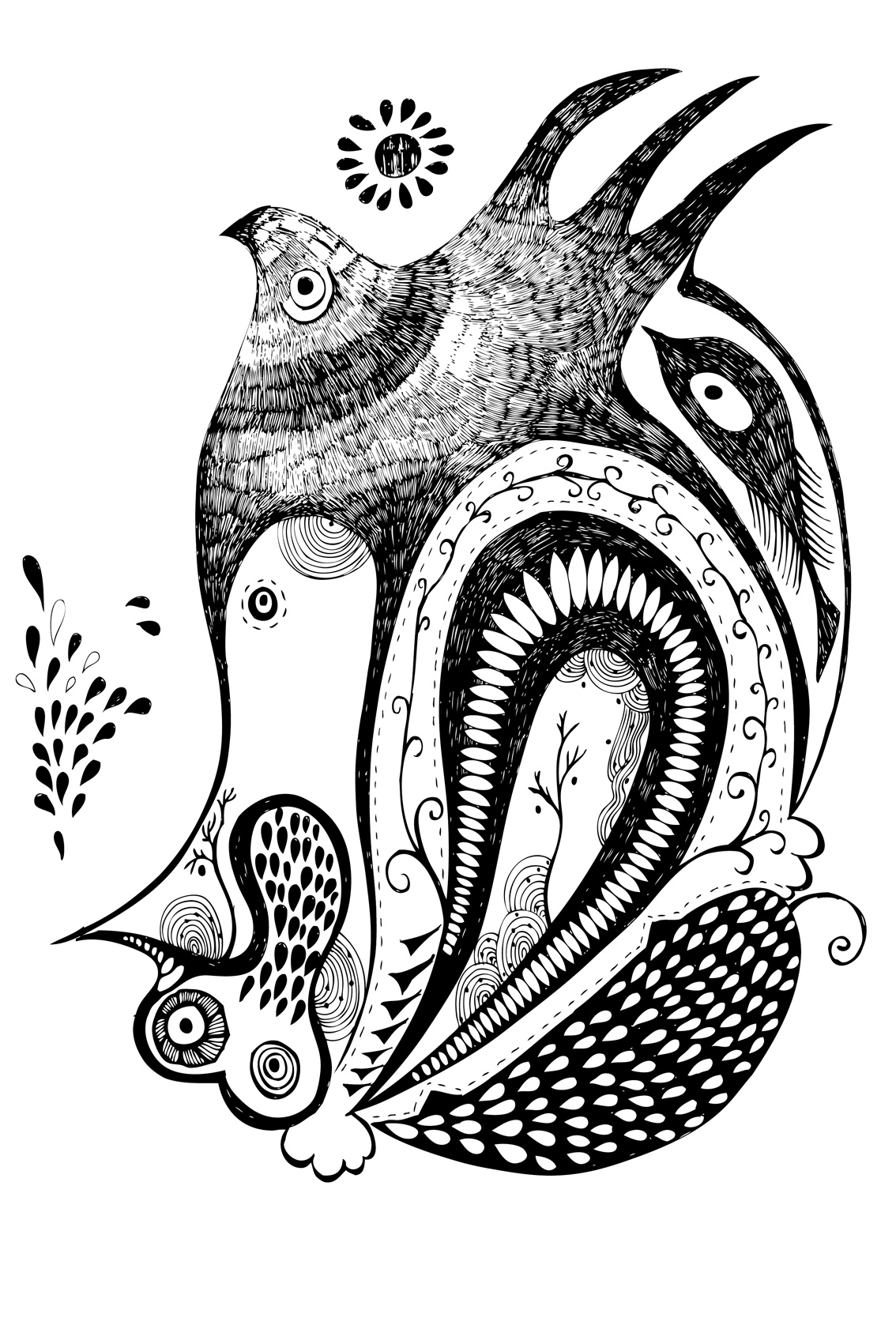 黑白画|插画|插画习作|yuyin1114 - 原创作品 - 站酷 (zcool)