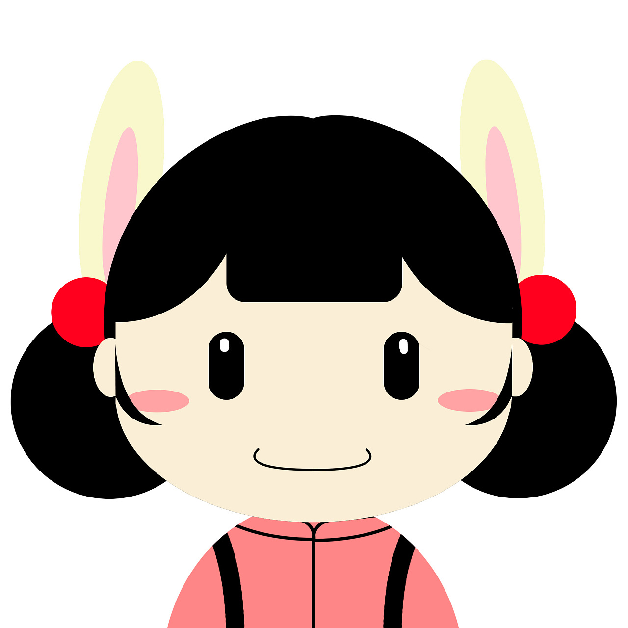 炒饭原创给自己的人物形象设计扁平图像